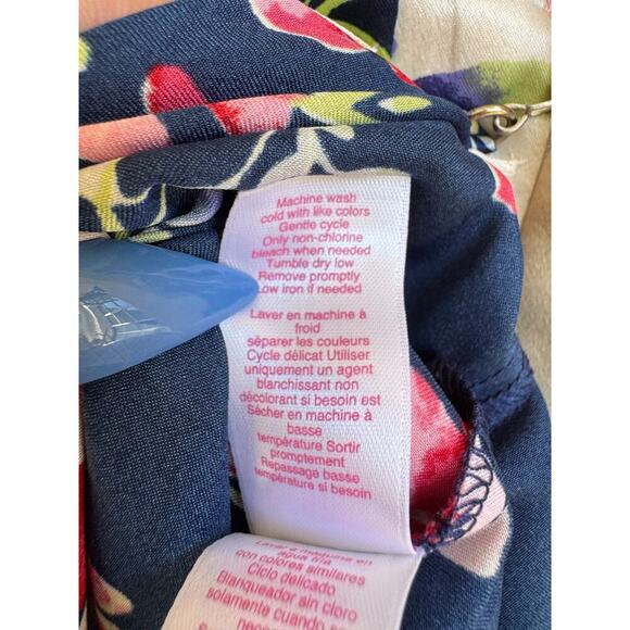 Oscar de la Renta Pink Label Floral Maxi Dress S/M Satin Trim Lounge Gown Luxury - Picture 9 of 11